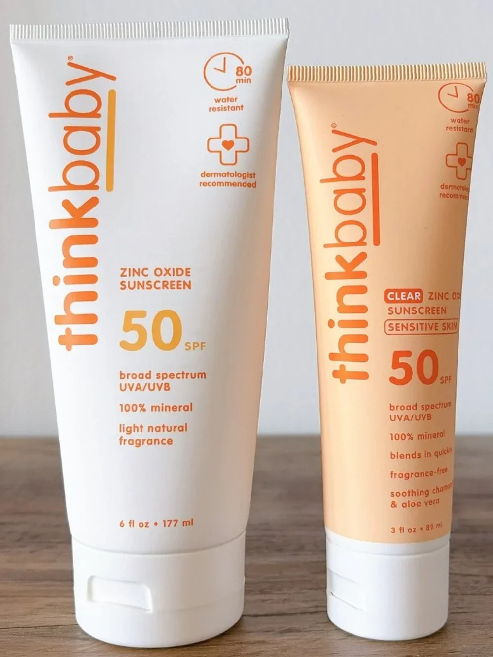 thinkbaby sunscreen bundle SPF 50 with non-nano zinc oxide water resistant
